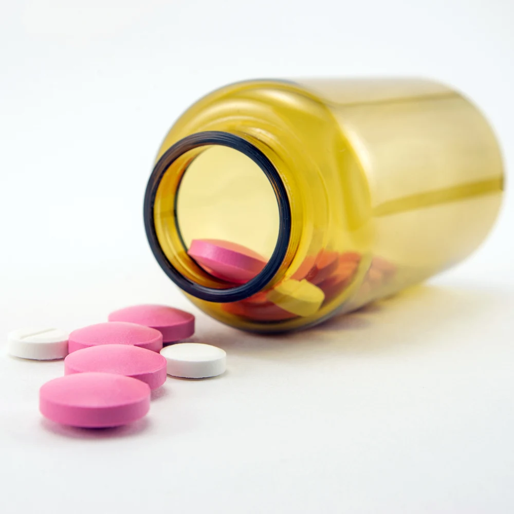 amber supplement bottle