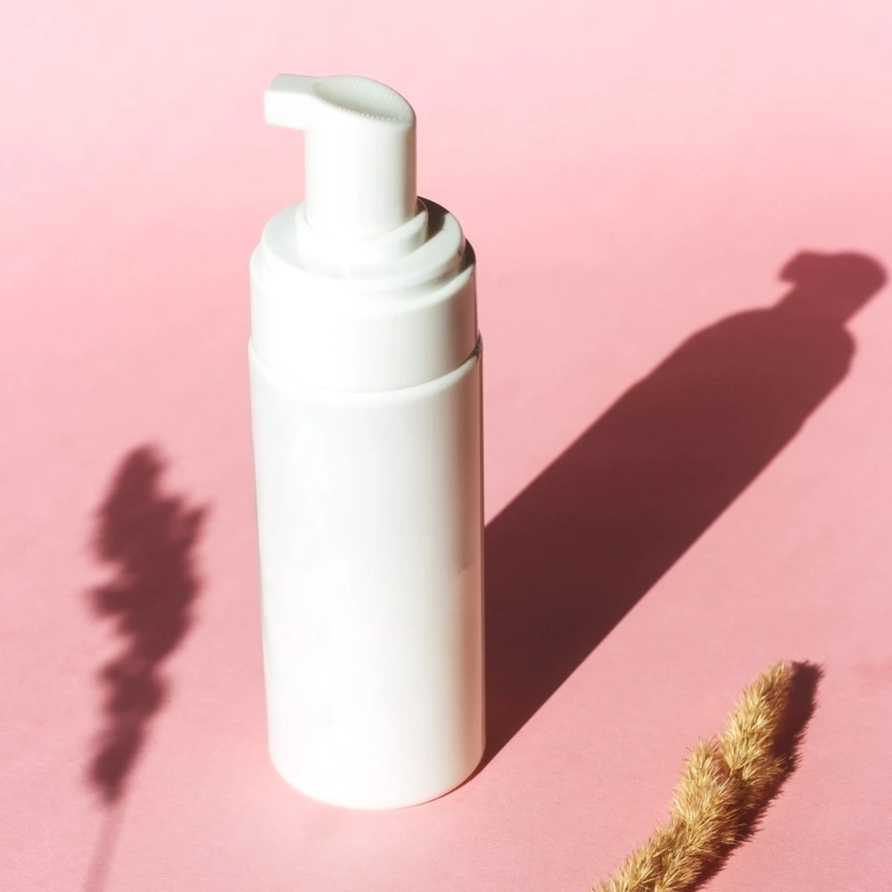 clear cleanser bottle