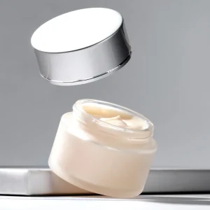 cream glass jars
