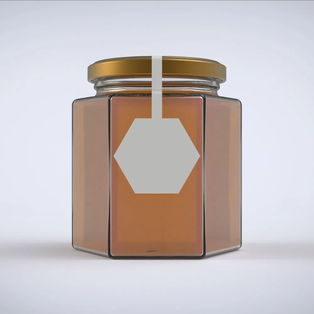 custom hexagon glass jars