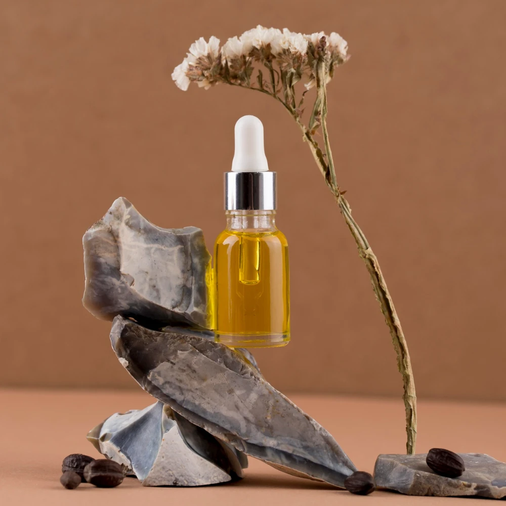 empty beard oil bottles