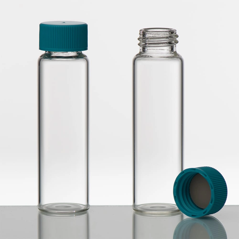 glass vials with cork