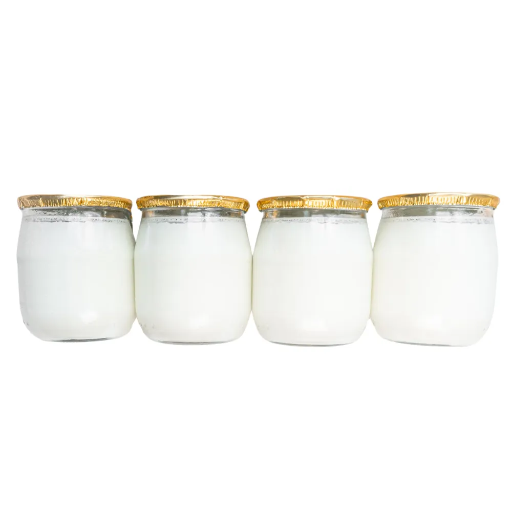 Custom glass yogurt jars with lids