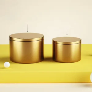 gold metal tins