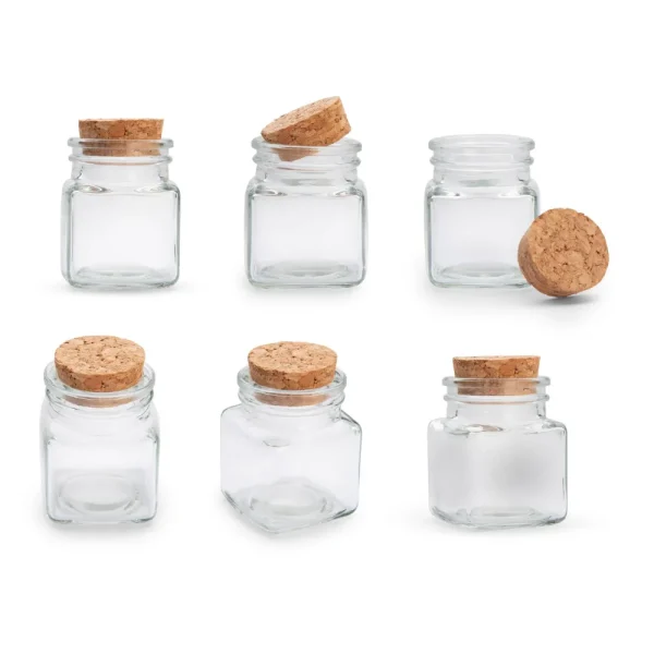 large glass jar with cork lid