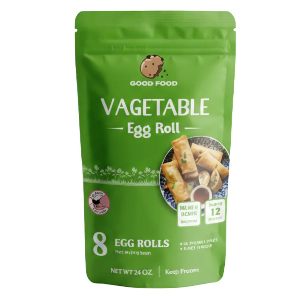 Stand up pouch packaging front view with high quality print