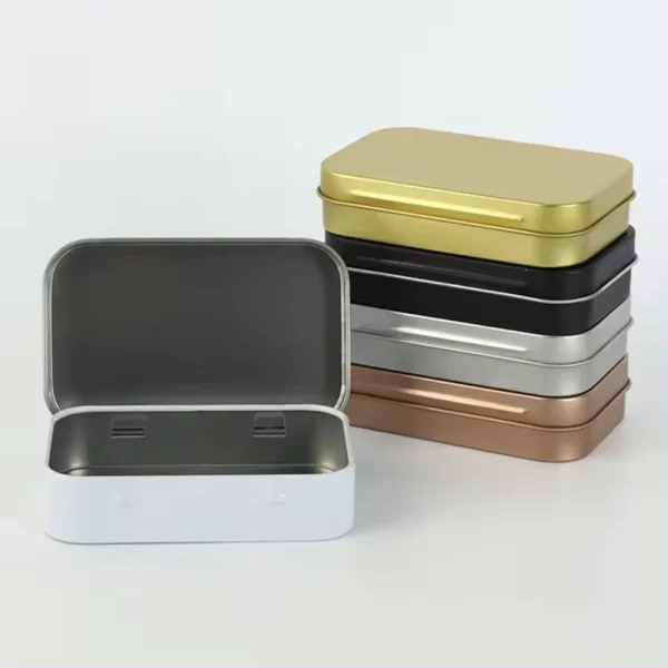 small metal tins with hinged lids