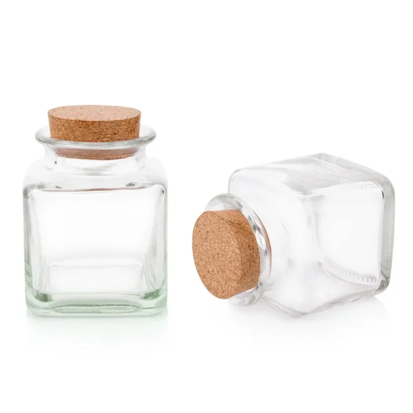 square glass spice jars