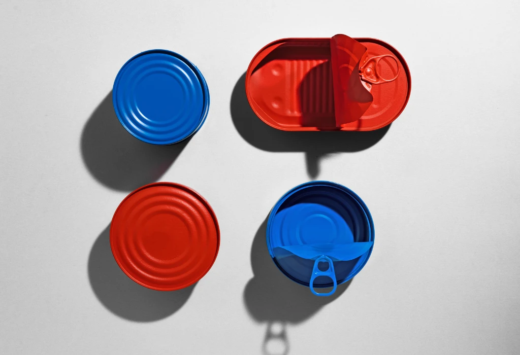 colored tea tins