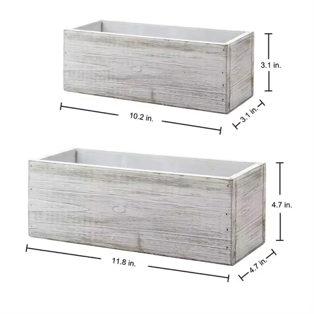 large wooden planter boxes
