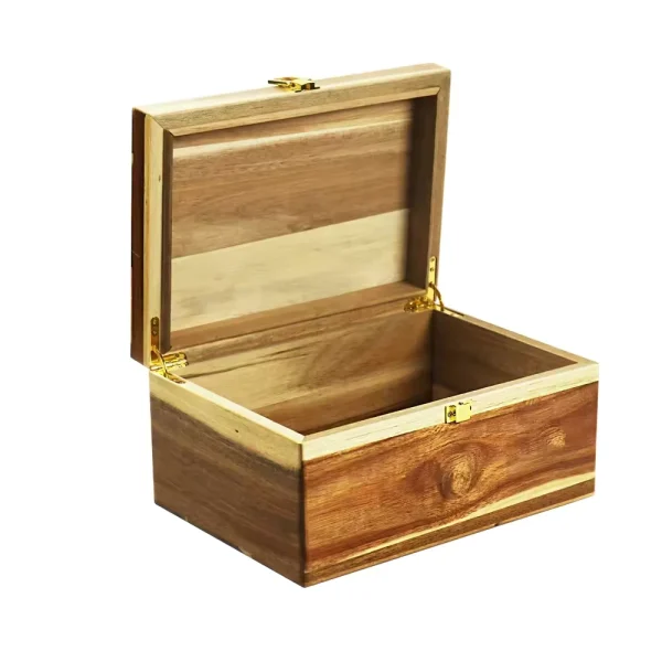 wooden boxes with hinged lids