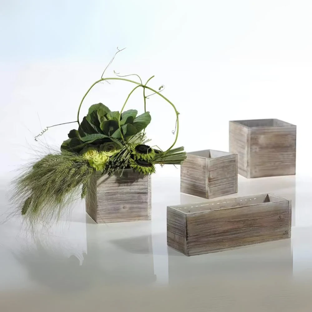 wooden raised planter boxes