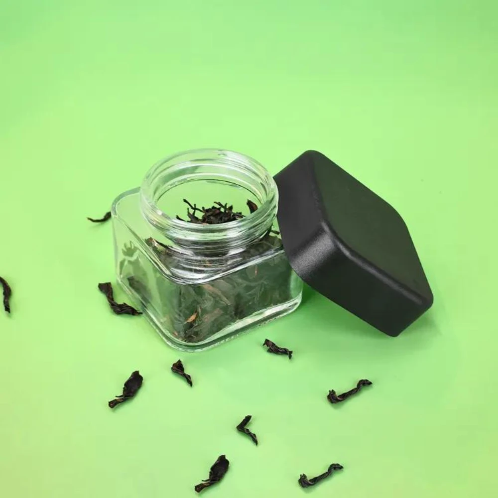 custom square child resistant glass jars