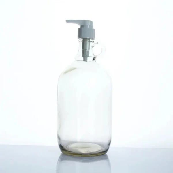 glass bottle with pump for laundry detergent