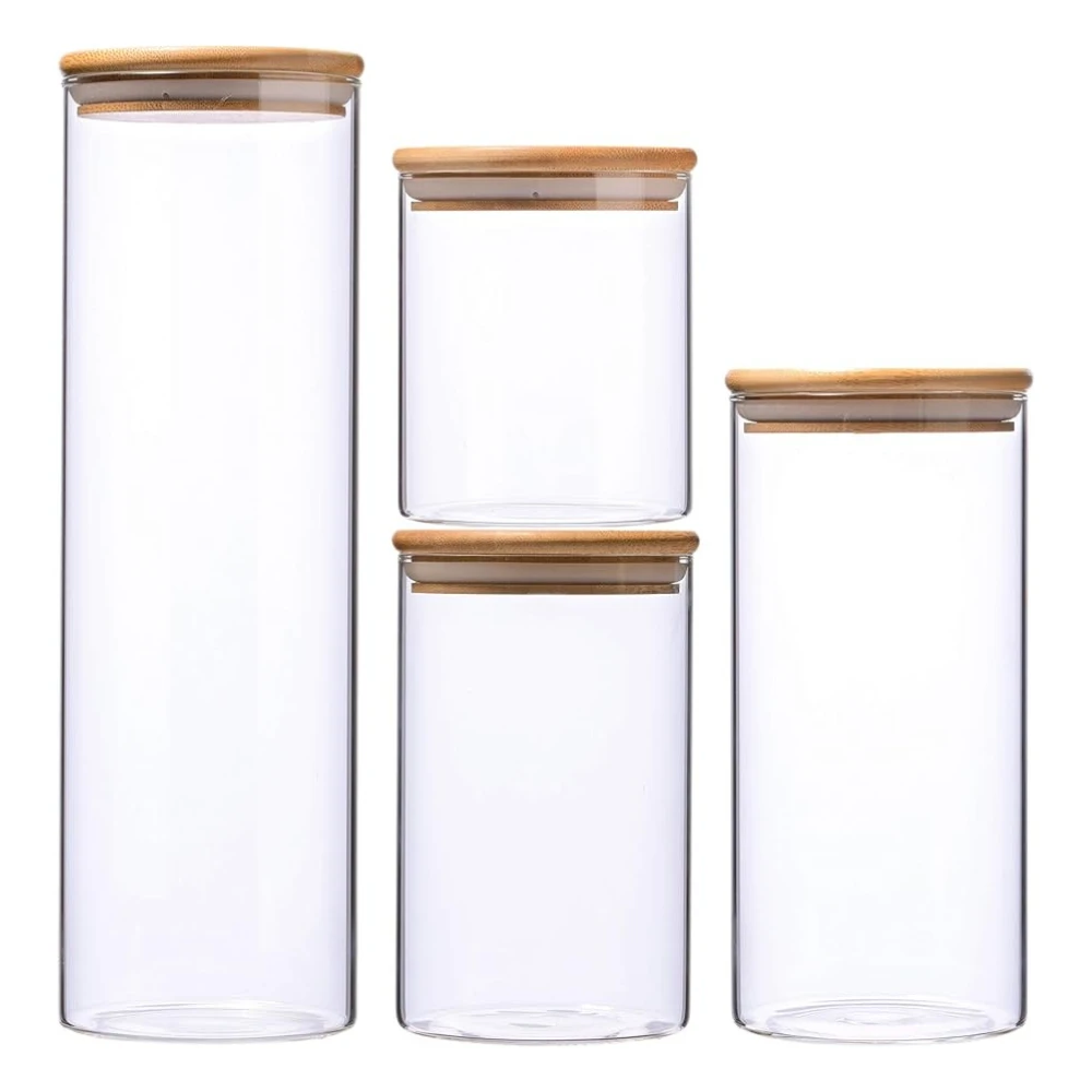 personalized glass cylinder containers with lids